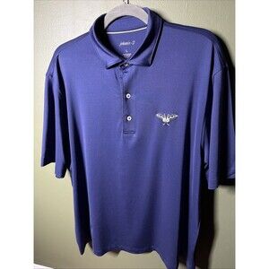 johnnie-O Men’s Navy Performance Golf Polo Leaf/Palms Back Yoke Logo L